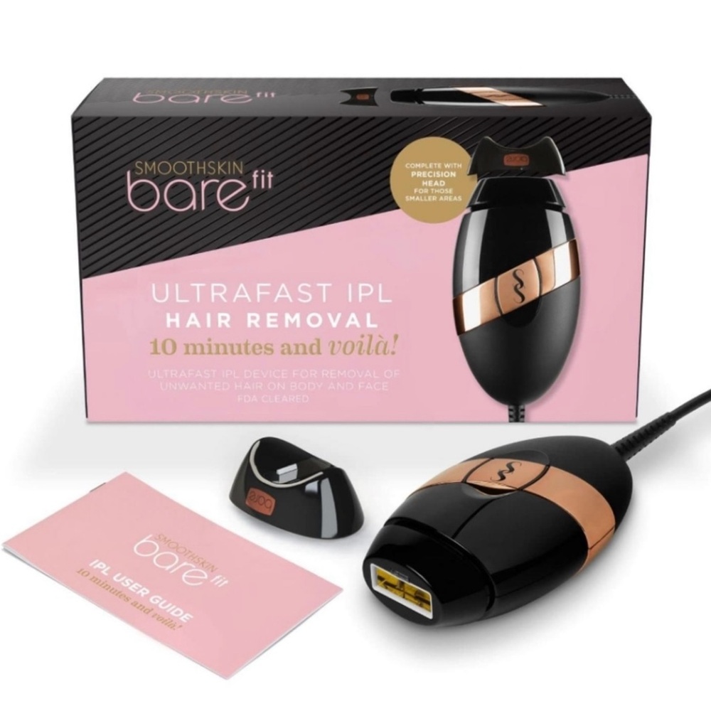 New SmoothSkin Bare Fit Ultrafast IPL Hair Removal Tool Black Precision Head